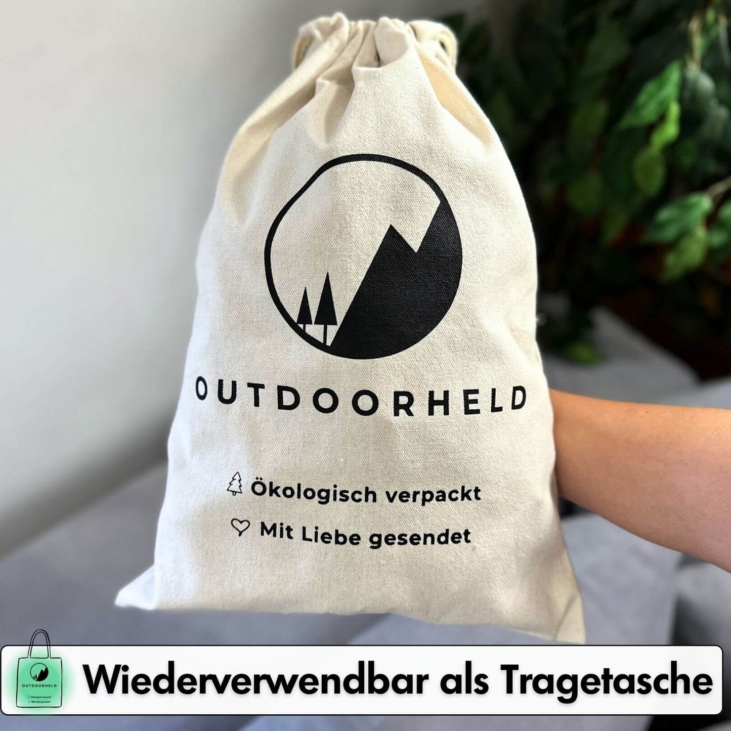 Exklusiv: OutdoorHeld®-Tasche aus Baumwolle - die ideale Geschenkverpackung
