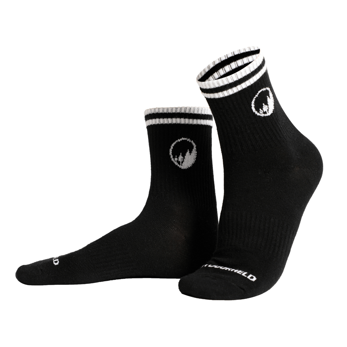 Mittelhohe Retro-Barfußsocken - Schwarz