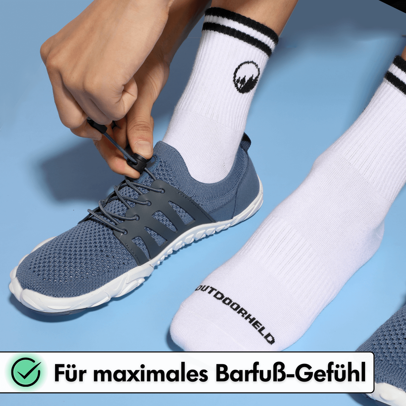 Mittelhohe Retro Barfußsocken - Weiß