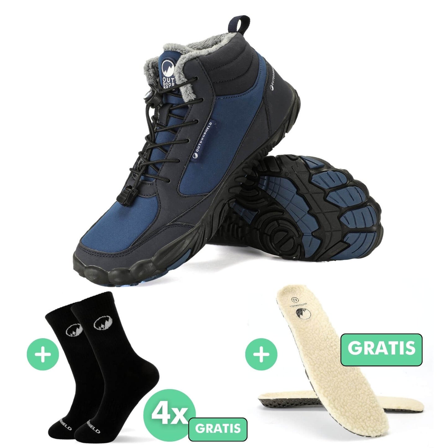 Barfuß-Starter-Bundle - Winter Edition: Winter Prime + 4x GRATIS Barfußsocken + GRATIS OrthoFlex Winter Einlegesohlen