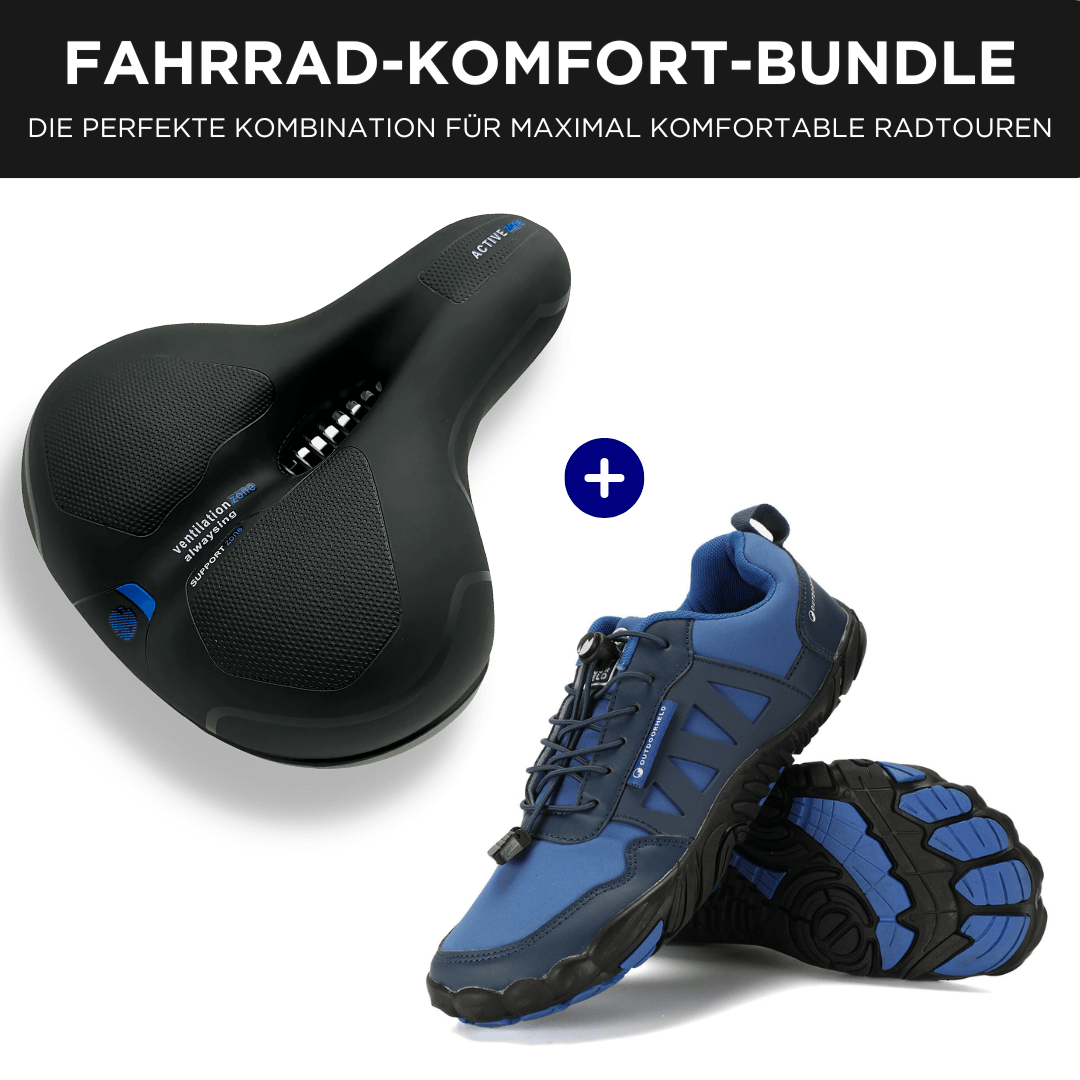 Fahrrad-Komfort-Bundle: Barfußschuhe + Fahrrad-Sattel