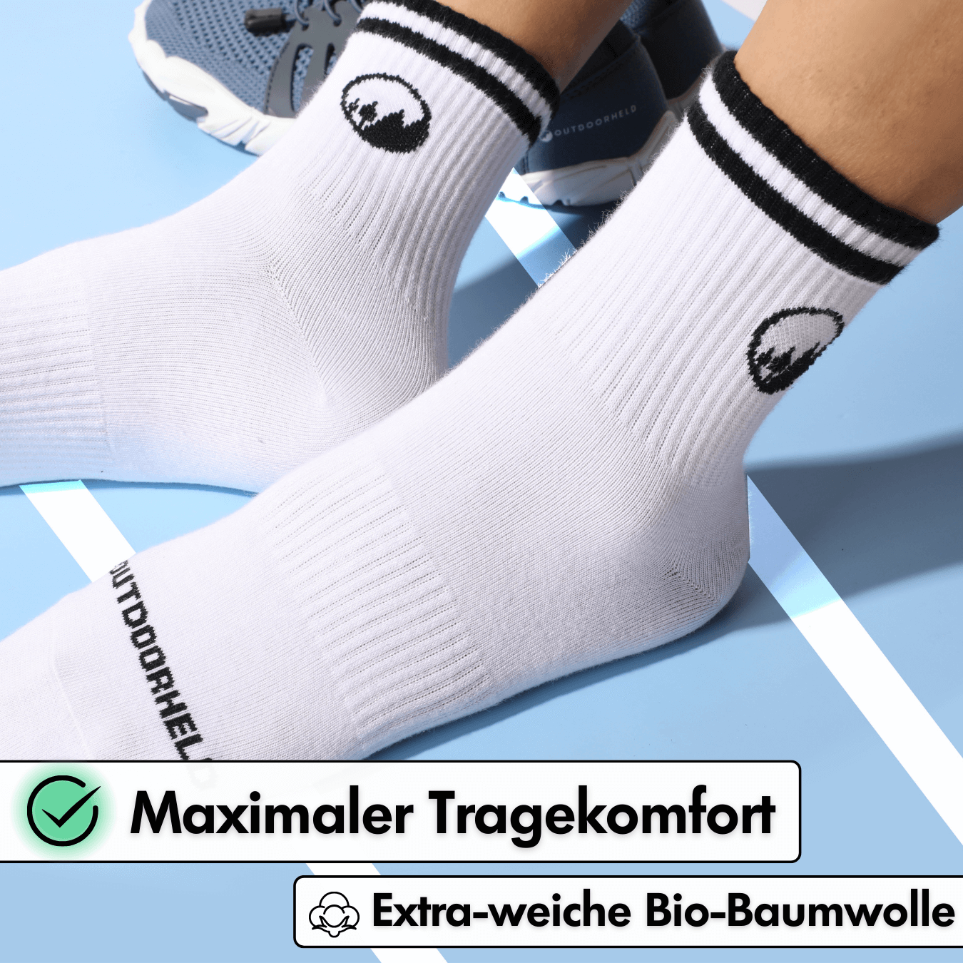 Mittelhohe Retro Barfußsocken - Weiß