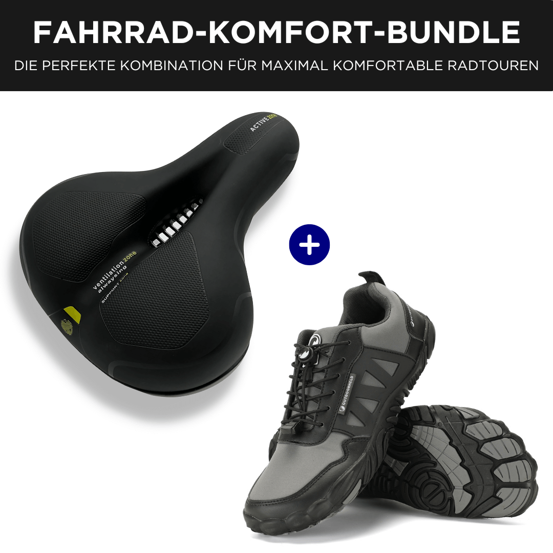 Fahrrad-Komfort-Bundle: Barfußschuhe + Fahrrad-Sattel