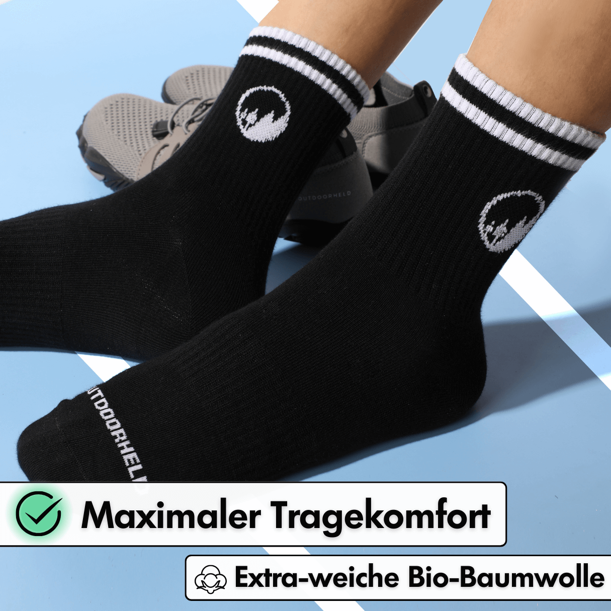 Mittelhohe Retro-Barfußsocken - Schwarz
