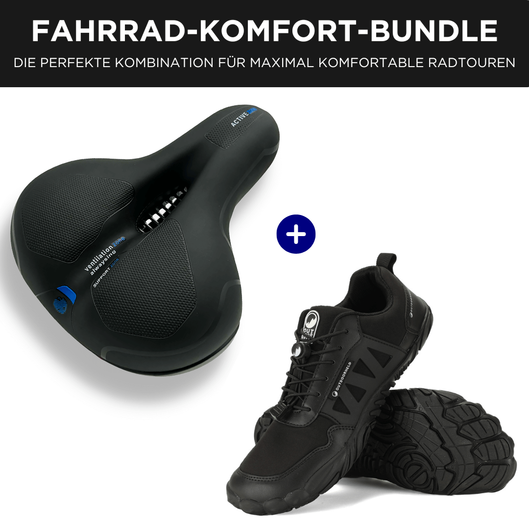 Fahrrad-Komfort-Bundle: Barfußschuhe + Fahrrad-Sattel