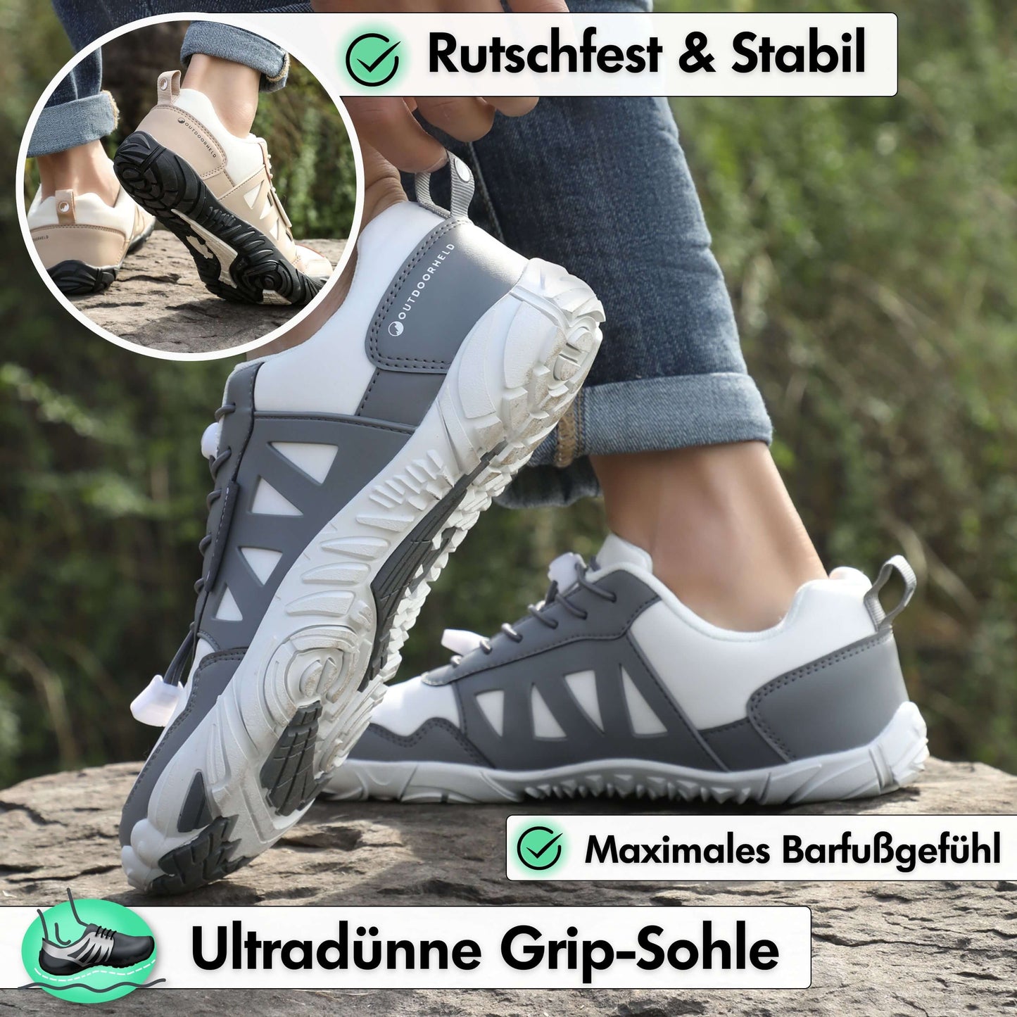 KOMFORT-BUNDLE: Expert Prime + 4x Barfußsocken + OrthoFlex Einlegesohlen
